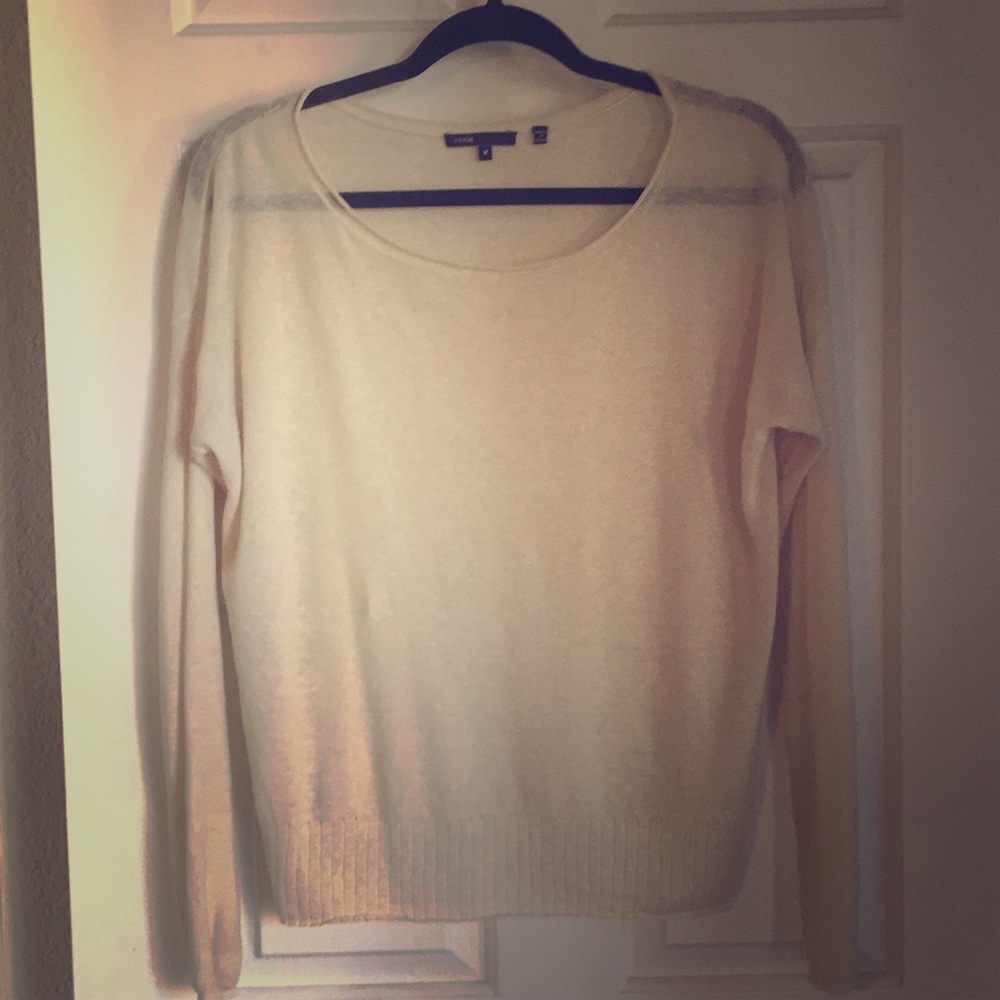 VINCE sheer linen top Cream Medium